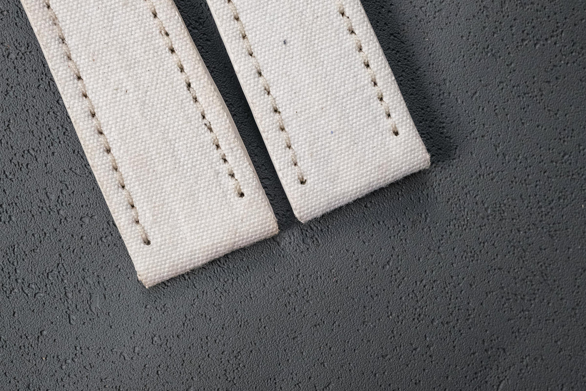 off white & brown canvas leather watch strap – photo 7