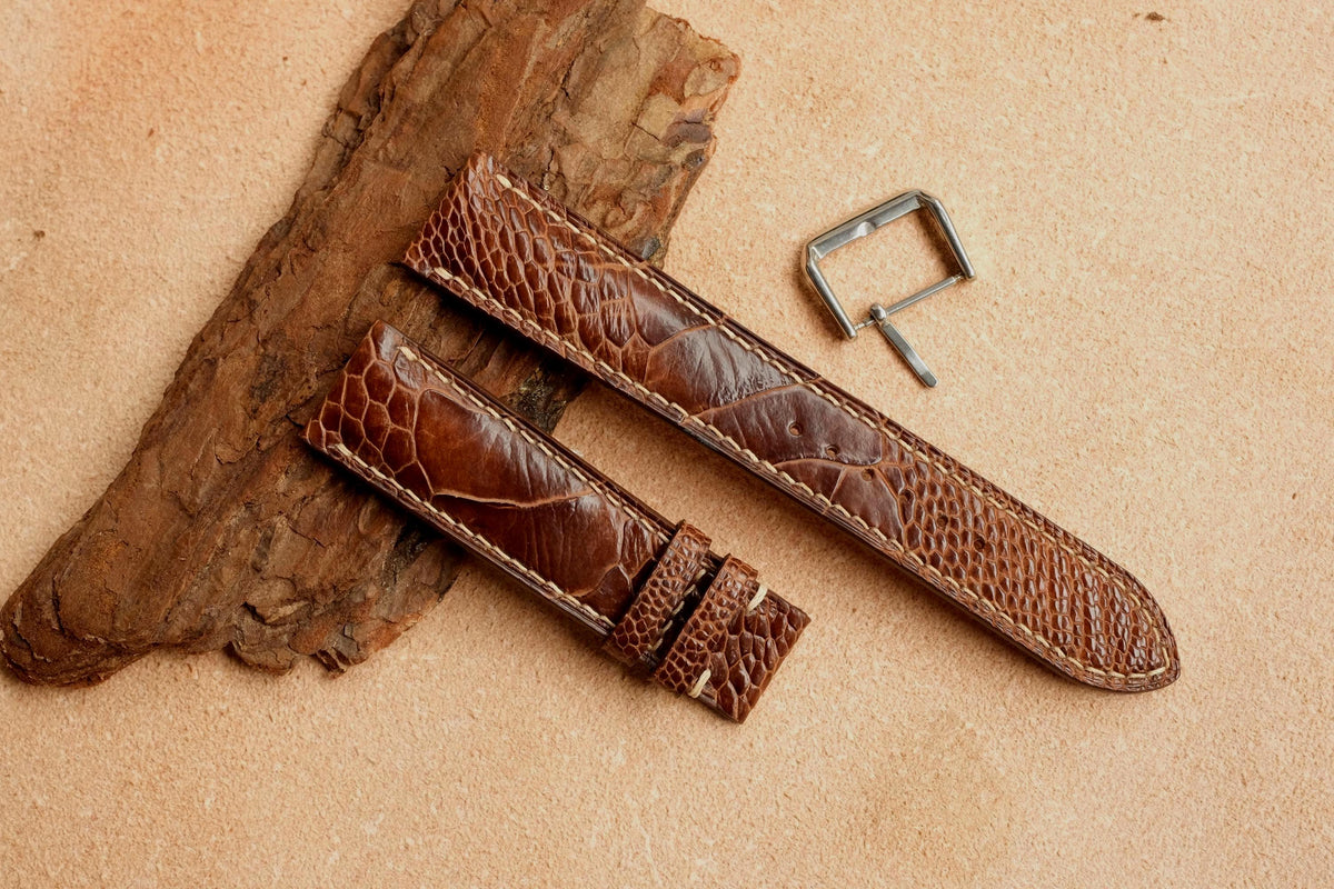 brown ostrich leather watch strap – photo 5