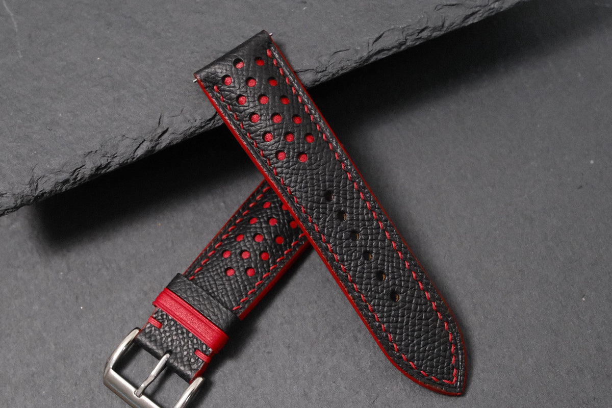 black red & red epsom leather watch strap – photo 6