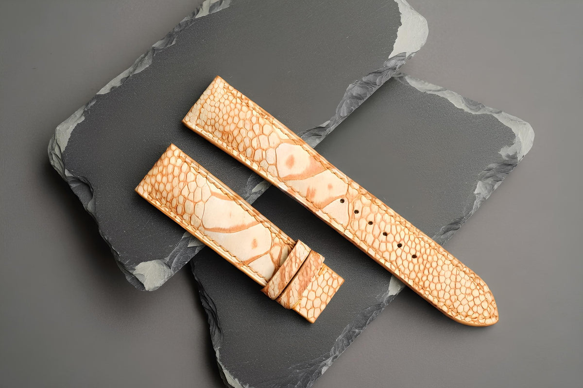 tan brown ostrich leather watch strap – photo 6