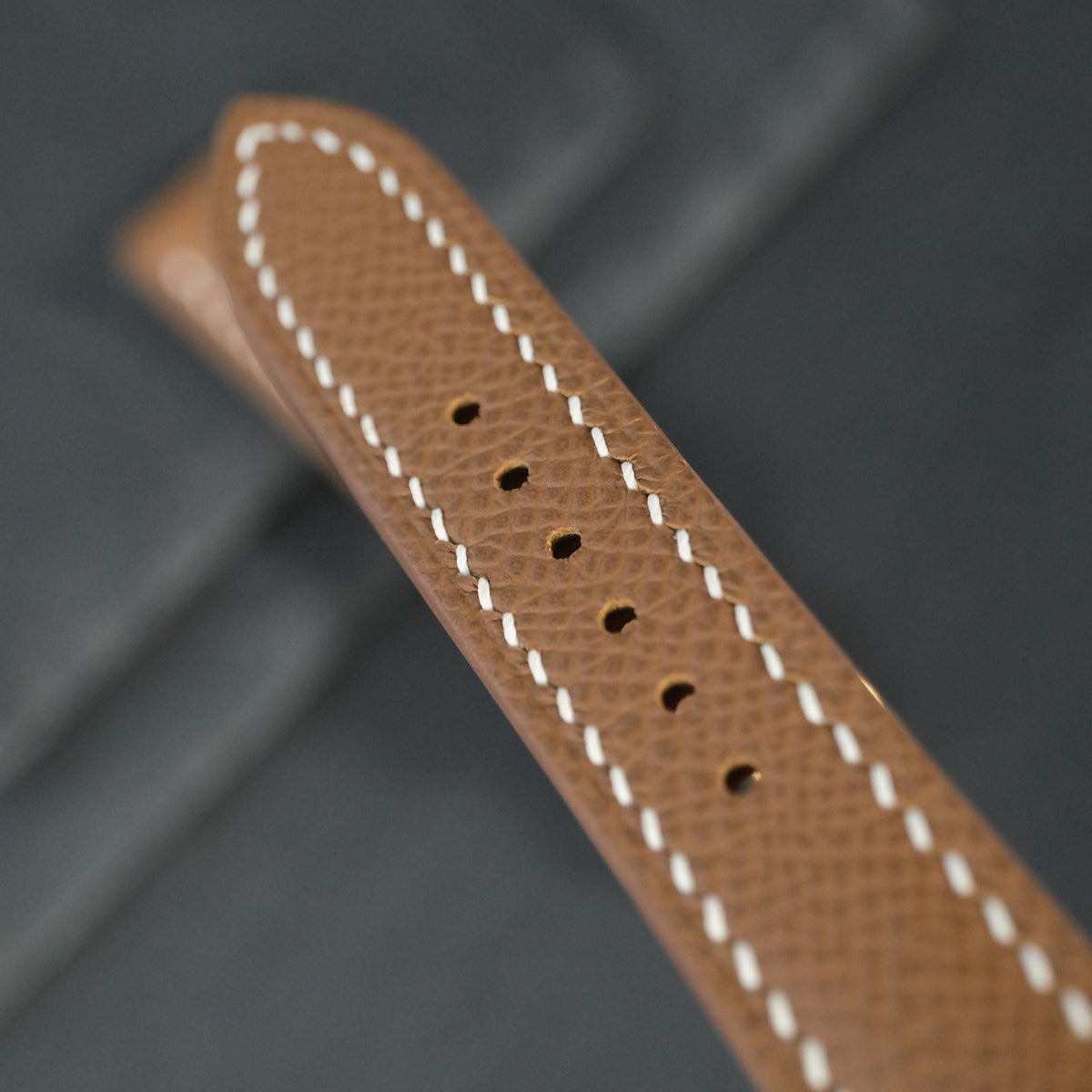 chestnut brown epsom leather watch strap – photo 6
