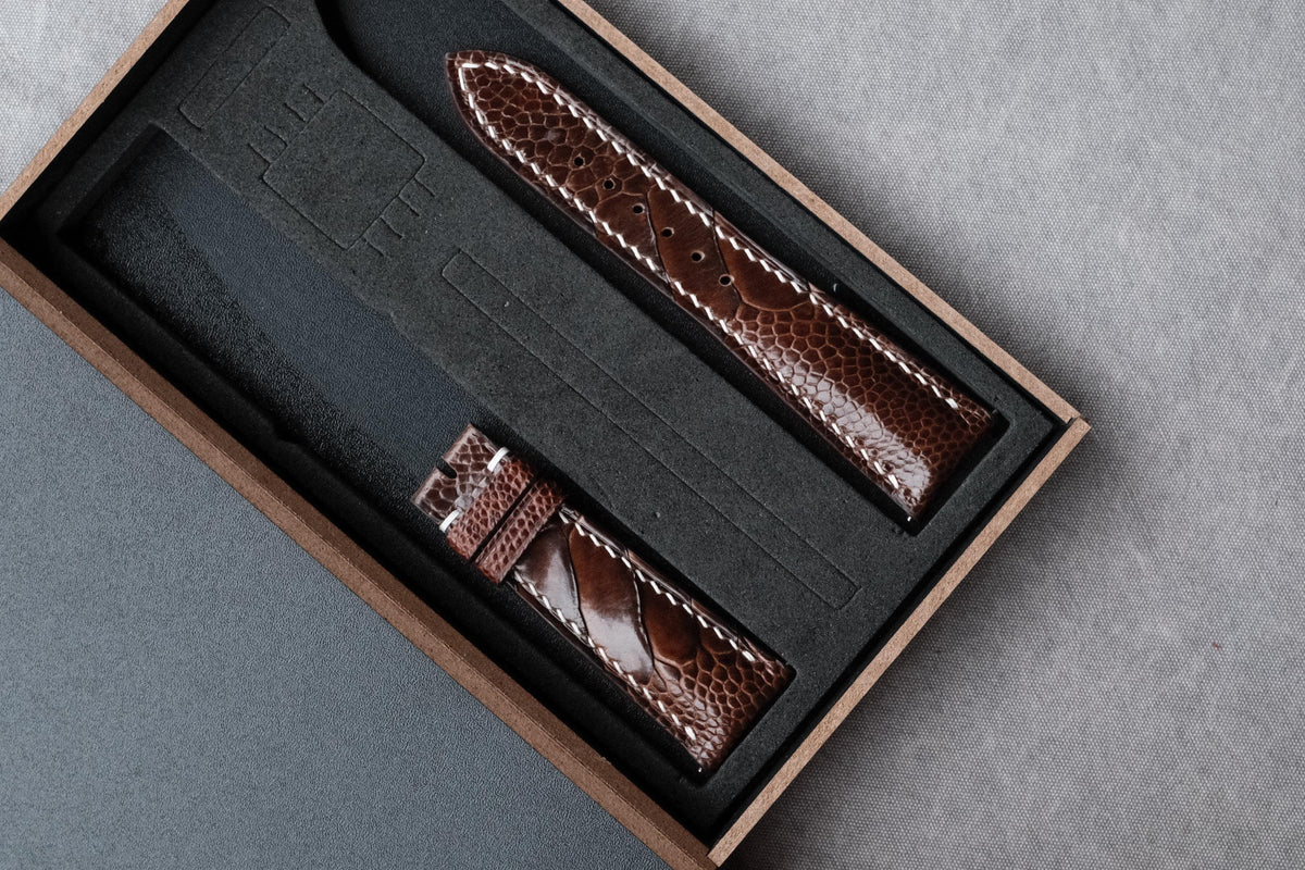 dark brown ostrich leather watch strap – photo 8