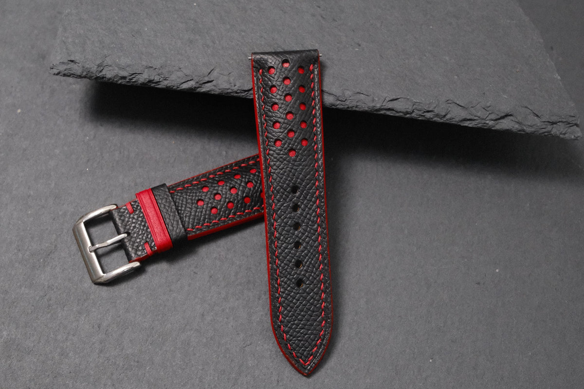 black red & red epsom leather watch strap – photo 7