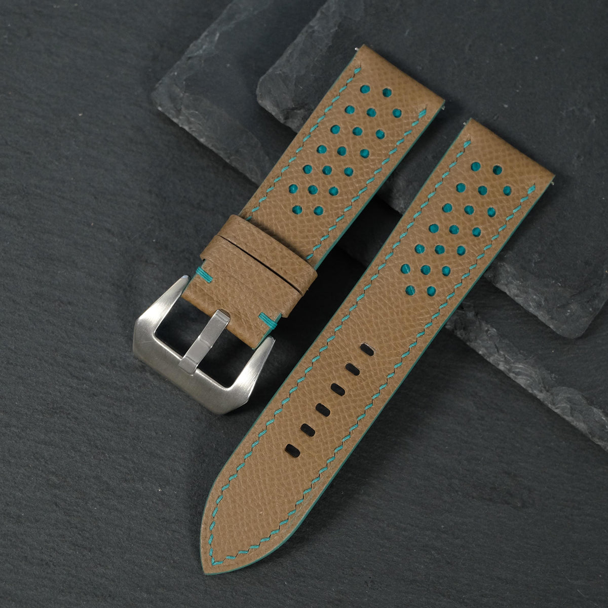 chestnut brown epsom leather watch strap – photo 8