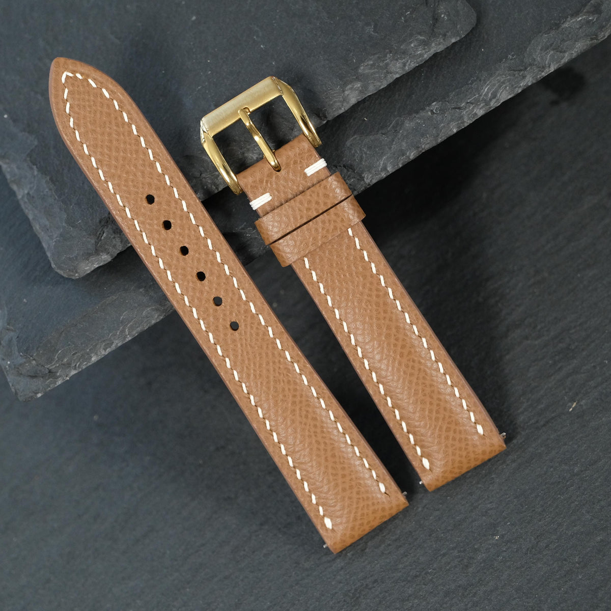 chestnut brown epsom leather watch strap – photo 8