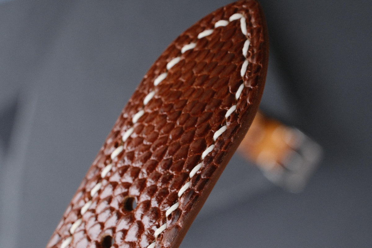 cognac ostrich leather watch strap – photo 8