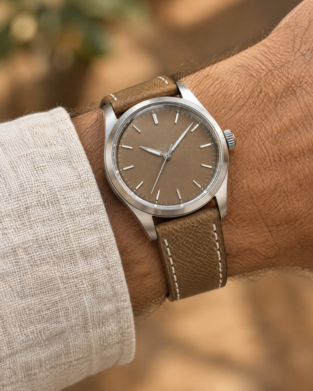 Vintage Tan Babele Leather Watch Strap – Handstitched