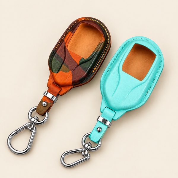 Leather Key Fob Cover Compatible with Maserati - Ghibli, Levante, Grecale – Handstitched Smart Key Case