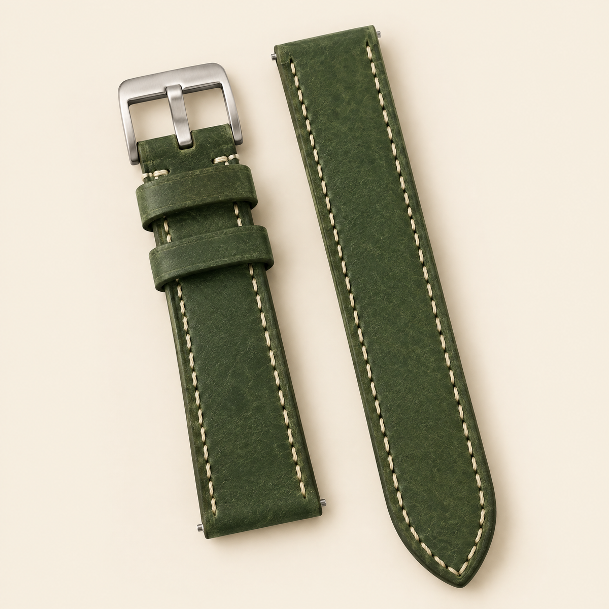 Green Pueblo Leather Watch Strap – Handstitched