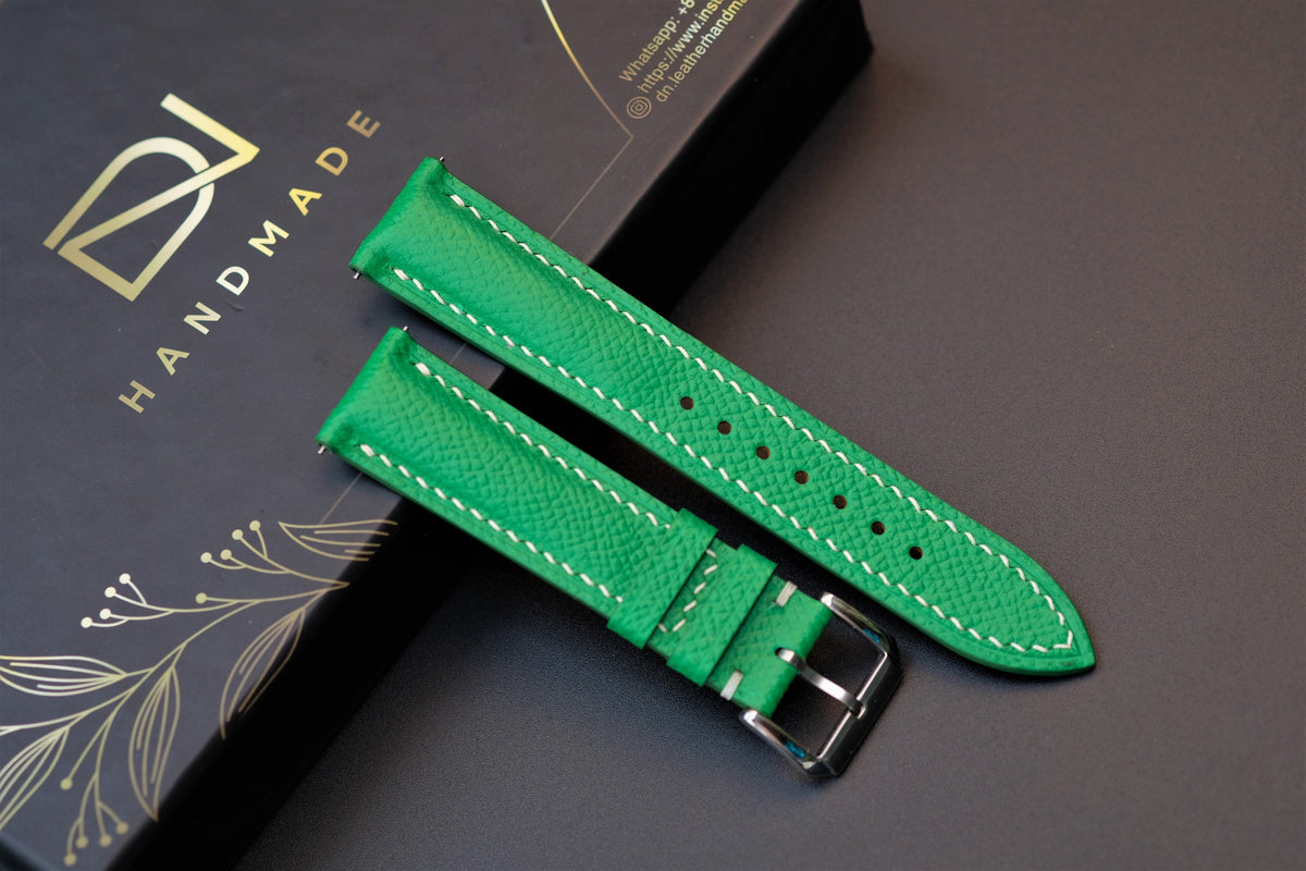 light green epsom leather watch strap