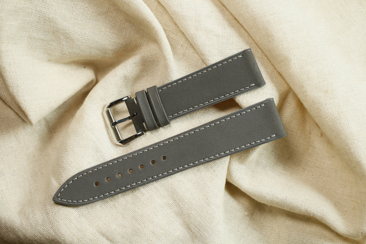 gray nubuck leather watch strap