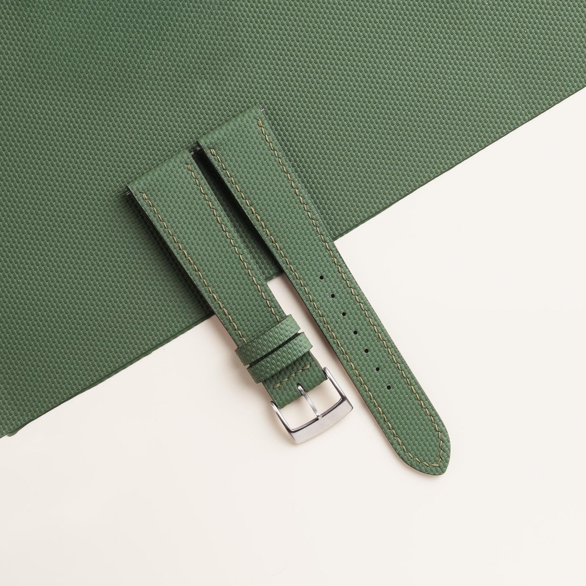 moss sailcloth rubber leather watch strap