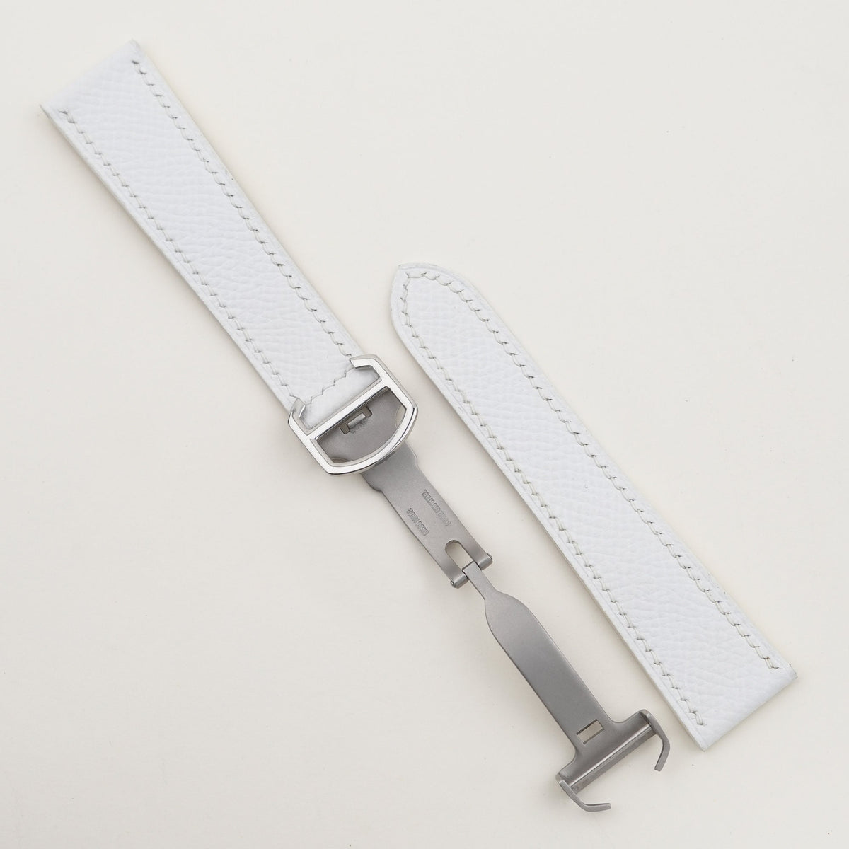 white epsom leather watch strap