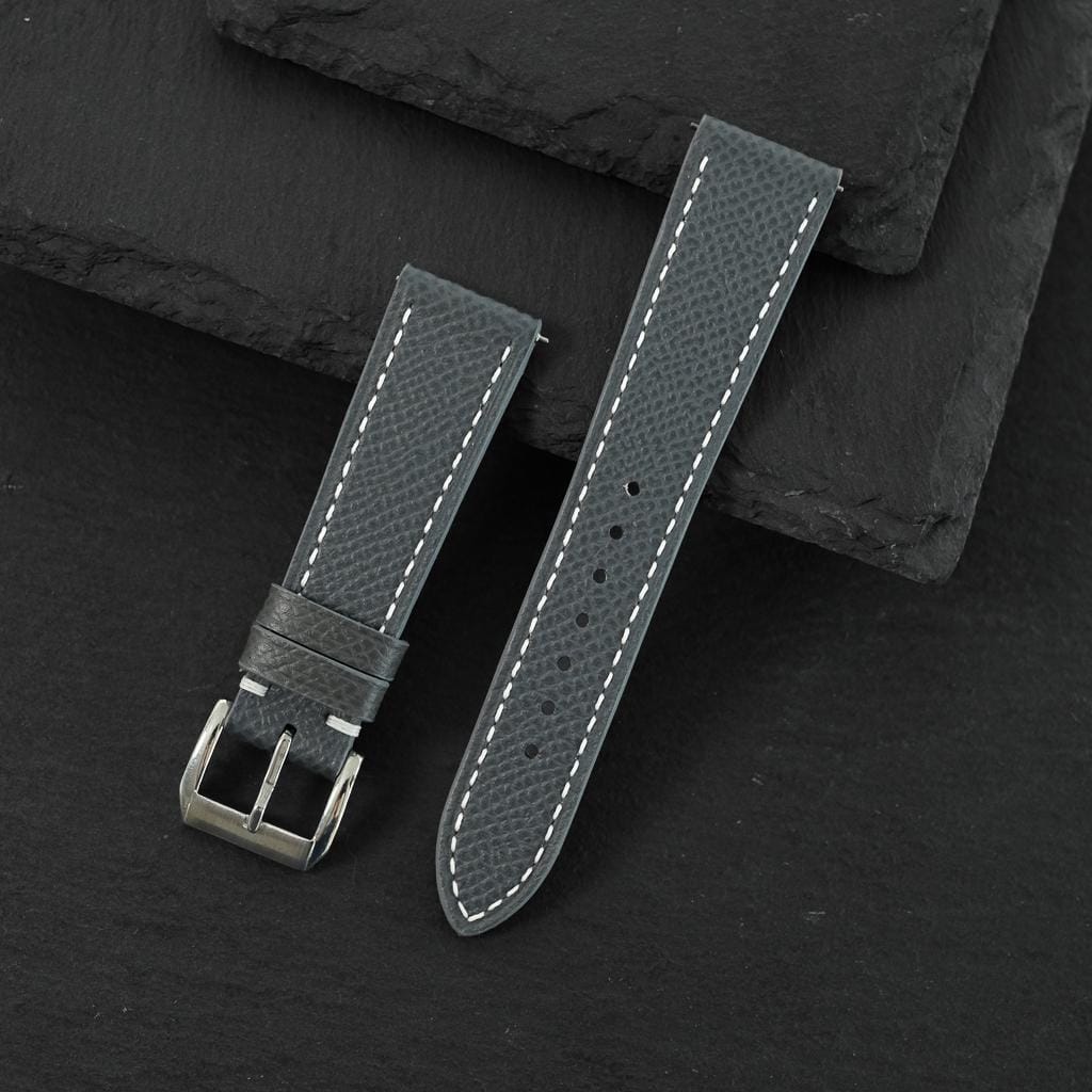 grey epsom leather watch strap