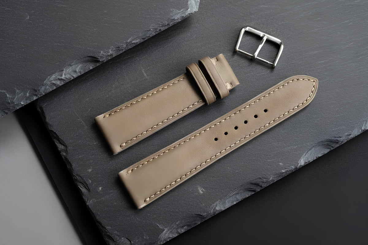 etoupe & taupe swift leather watch strap