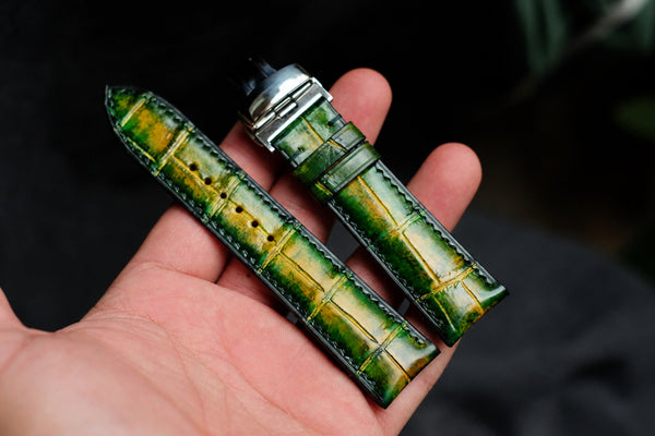 Patina Tan Green Alligator