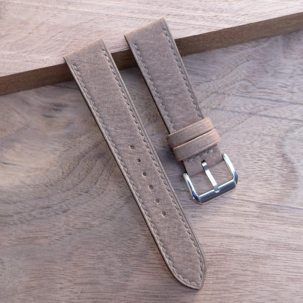 taupe nubuck leather watch strap