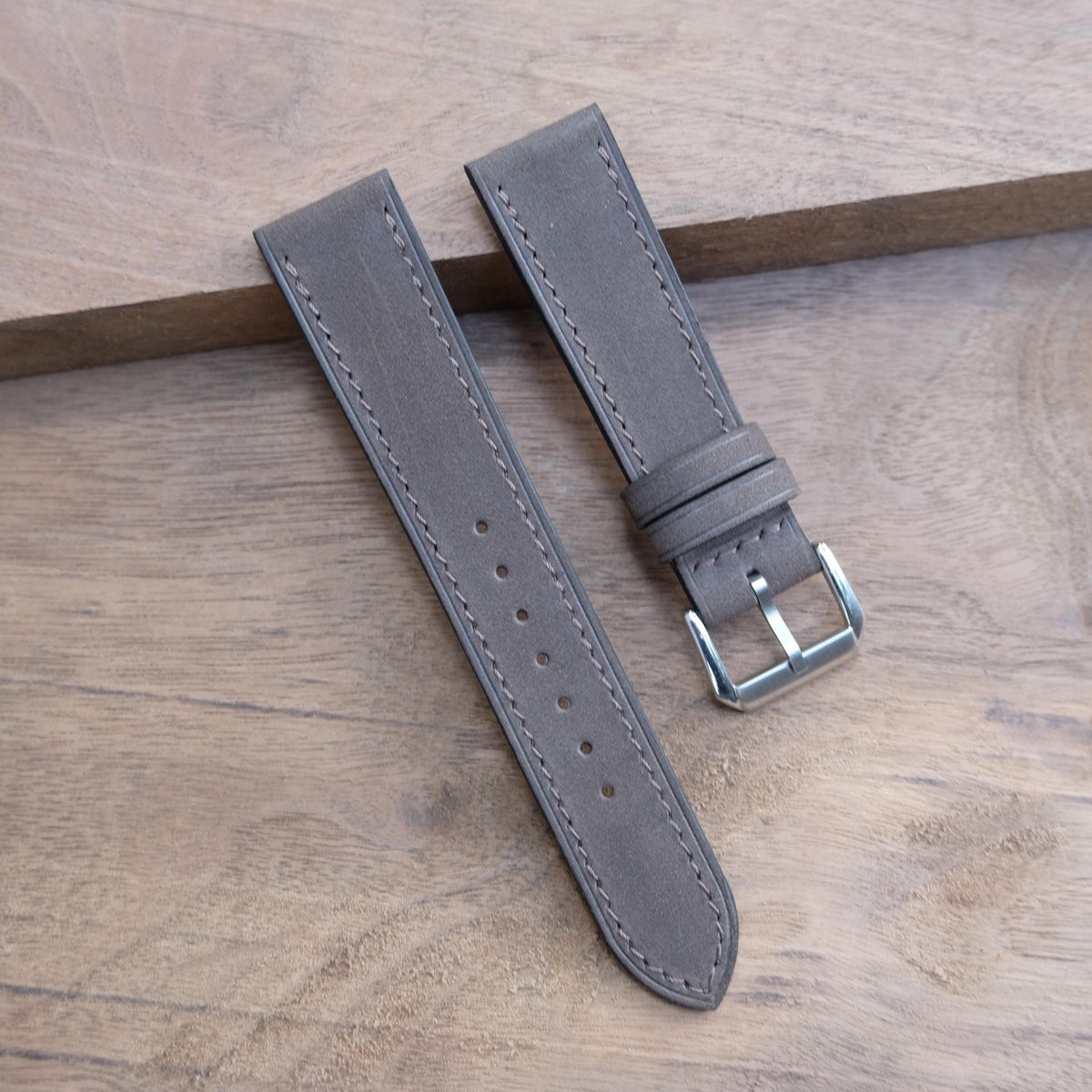 dark brown nubuck leather watch strap