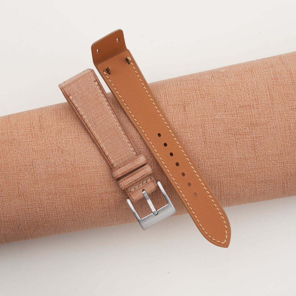 beige babele leather watch strap