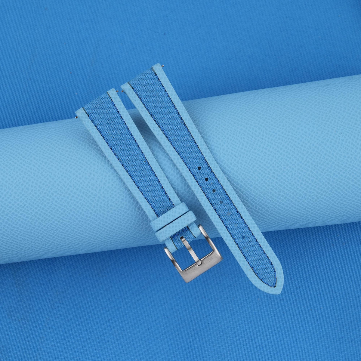 baby blue epsom leather watch strap