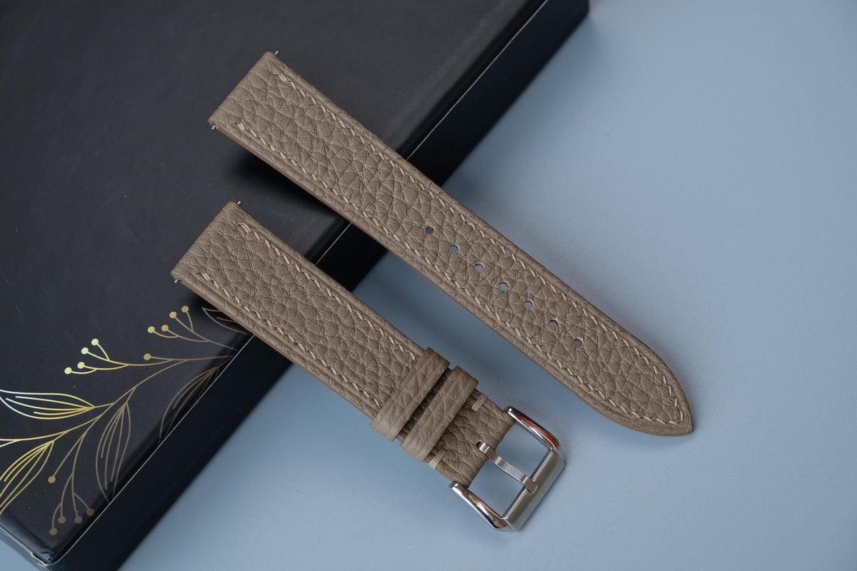 etoupe togo leather watch strap