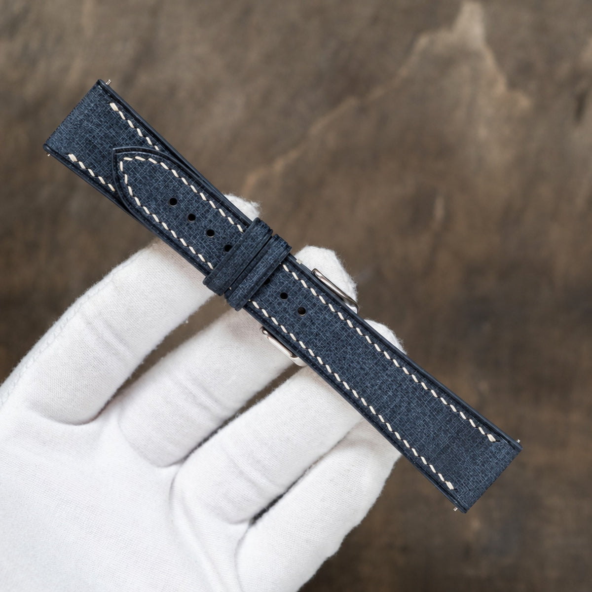 dark blue babele leather watch strap – photo 2