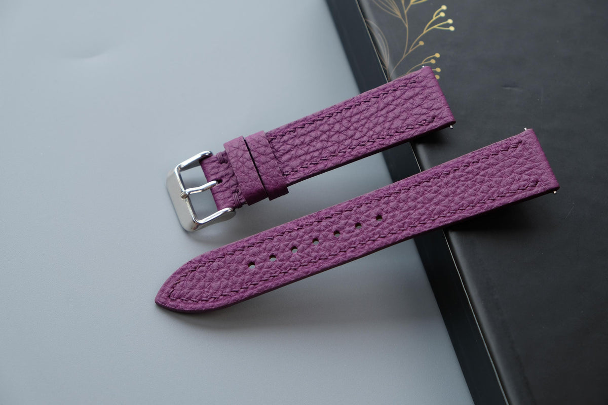 purple togo leather watch strap – photo 2