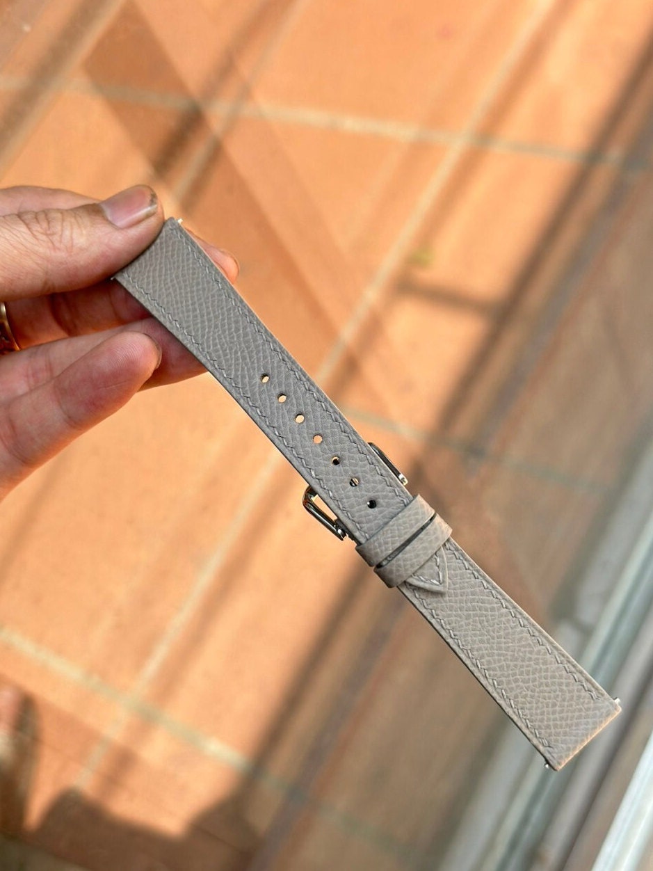 gray epsom leather watch strap – photo 2