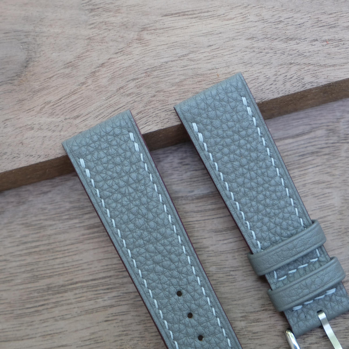 gray togo leather watch strap – photo 2