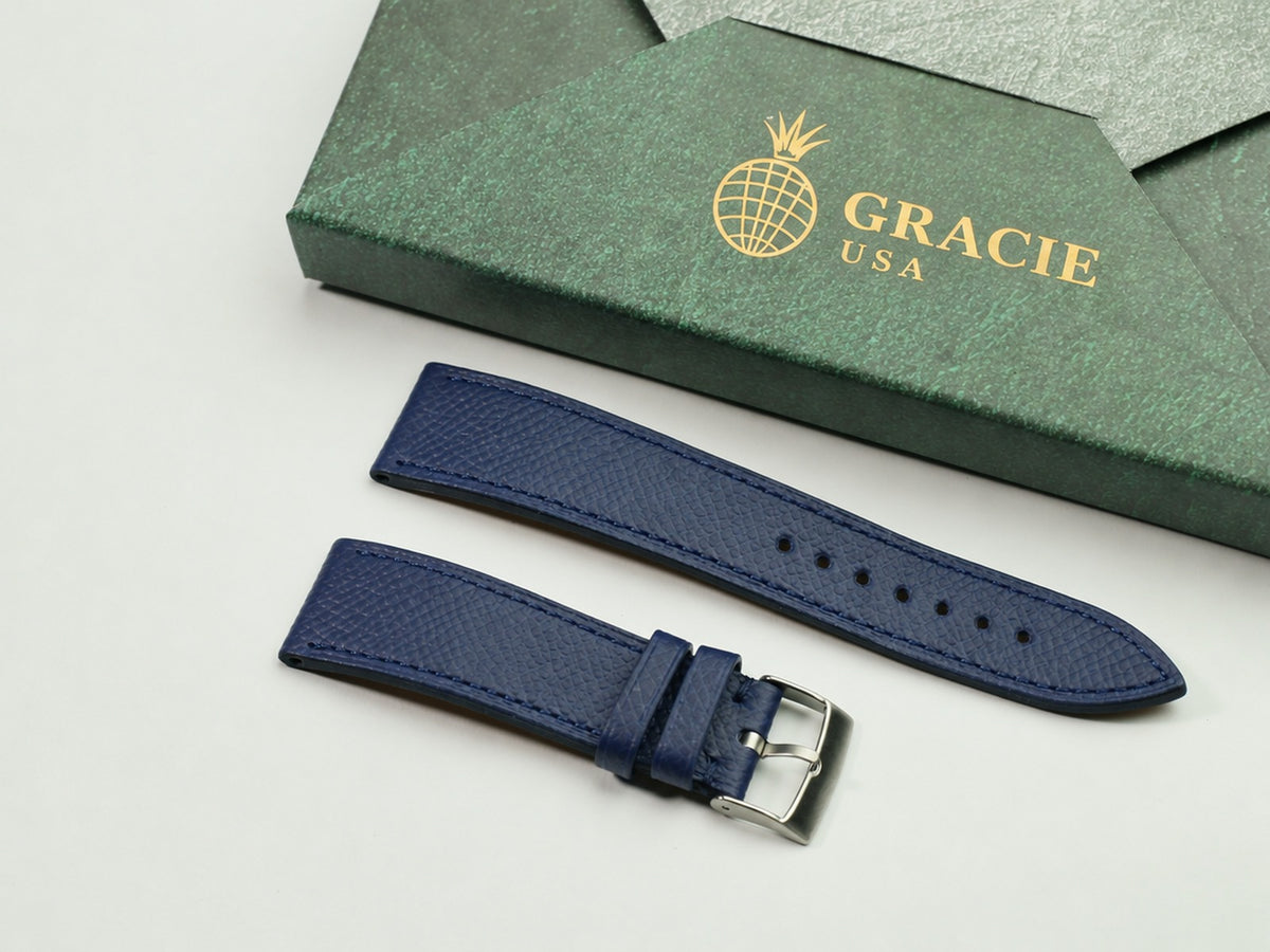 navy epsom leather watch strap – photo 2