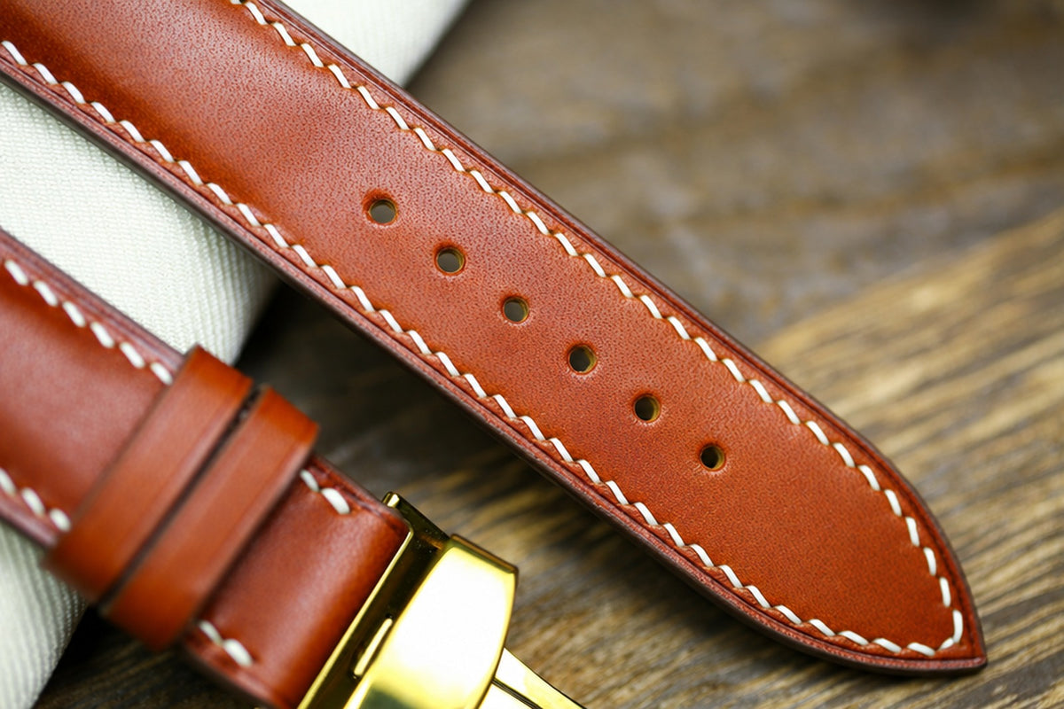 tan vachetta leather watch strap – photo 2