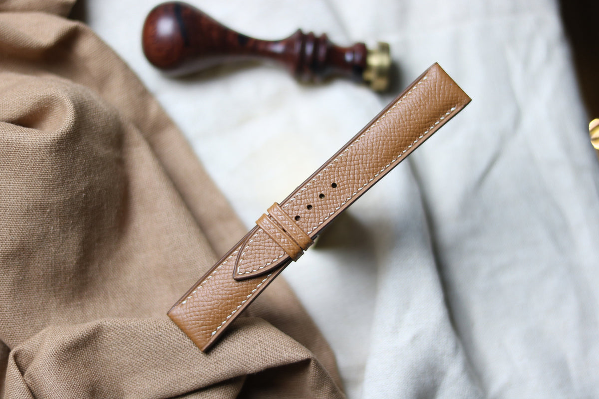 gold brown epsom leather watch strap – photo 2
