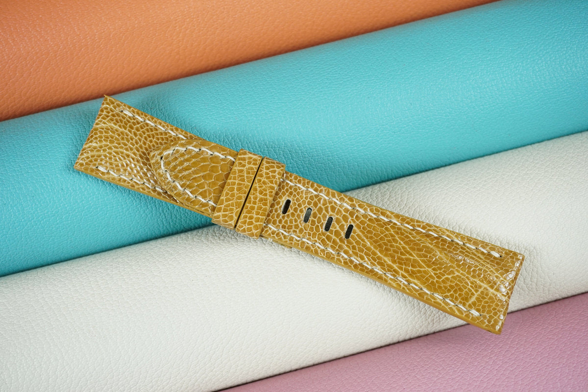 tan brown ostrich leather watch strap – photo 2