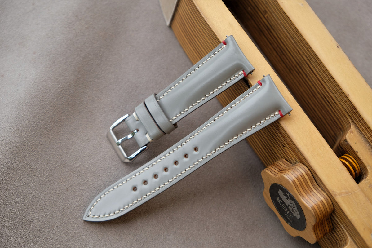 gray shell cordovan leather watch strap – photo 2