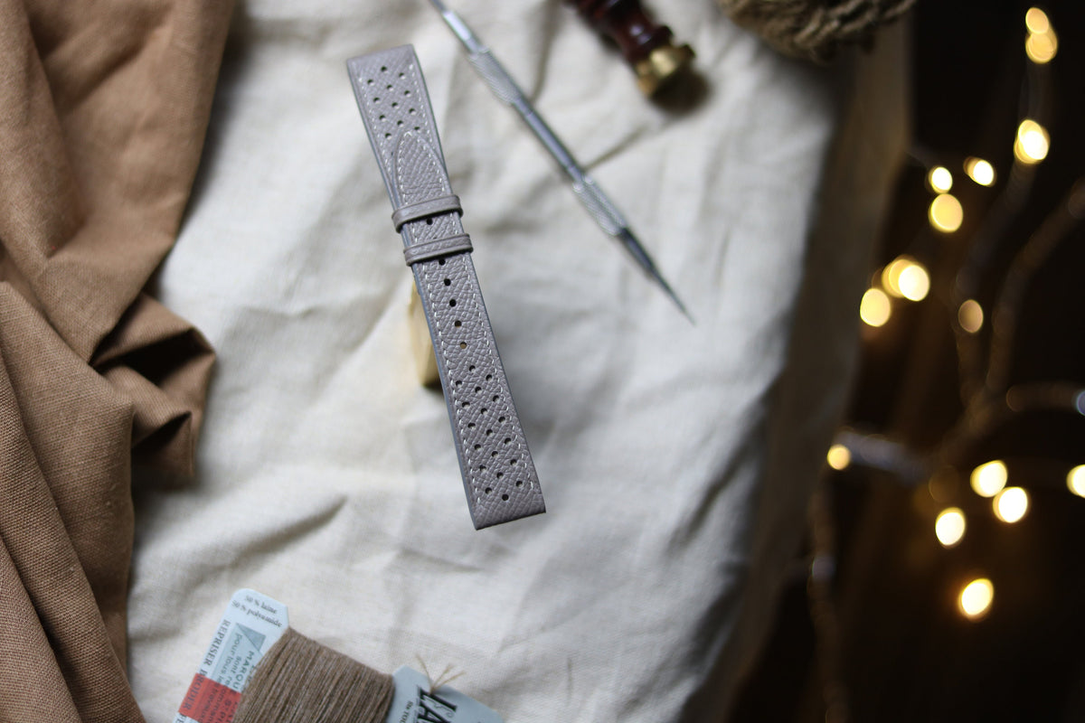 grey epsom leather watch strap – photo 2