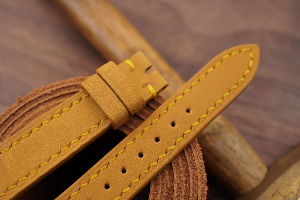 tan brown nubuck leather watch strap – photo 2