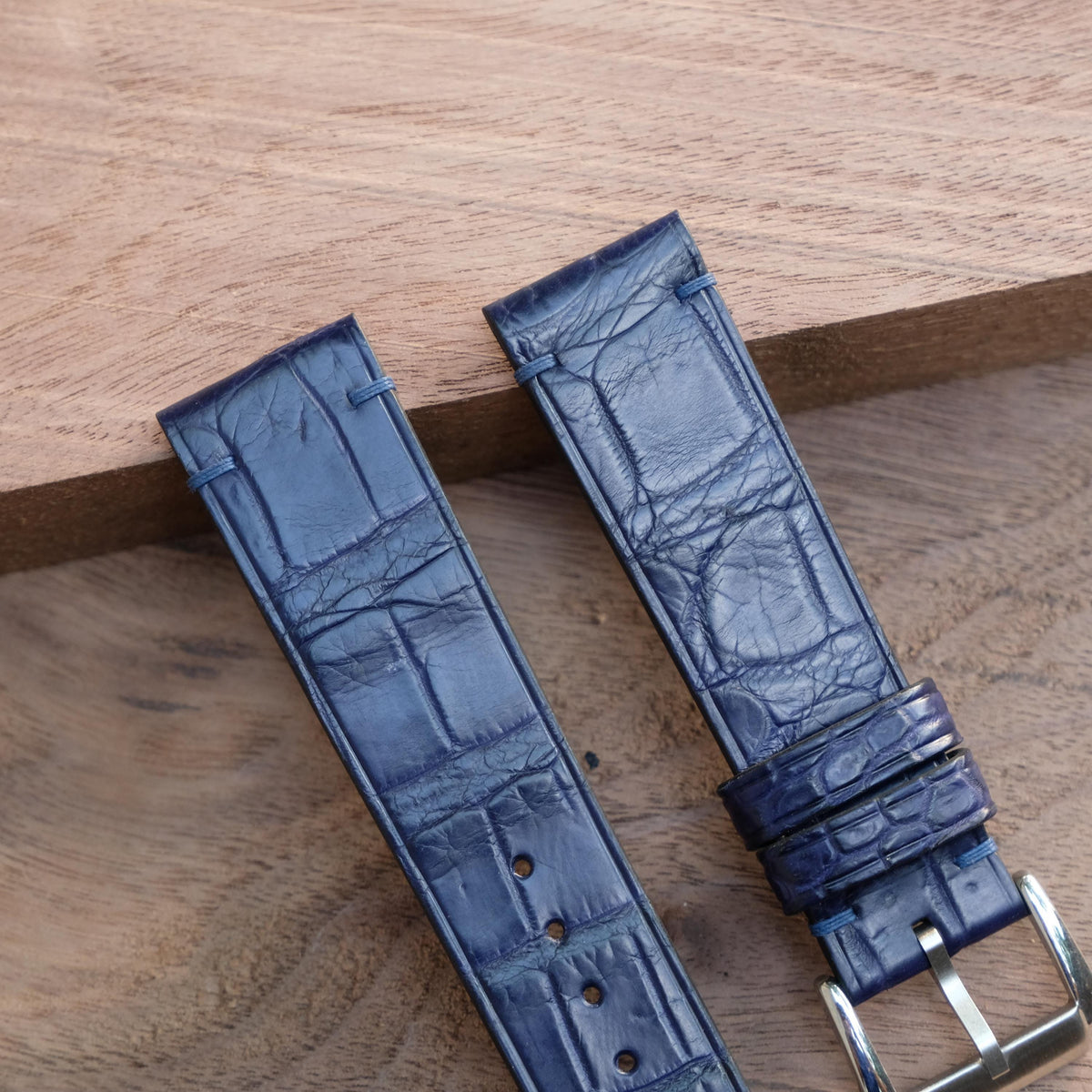 navy alligator leather watch strap – photo 2