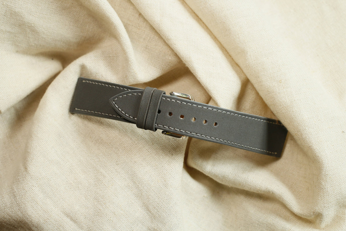 gray nubuck leather watch strap – photo 2