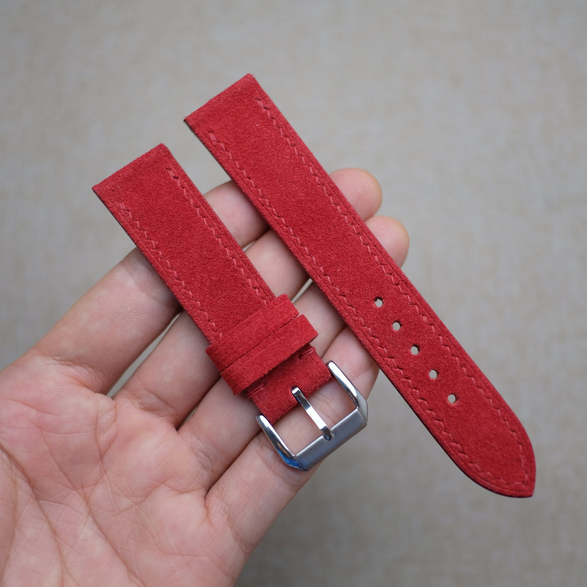 red suede leather watch strap – photo 2