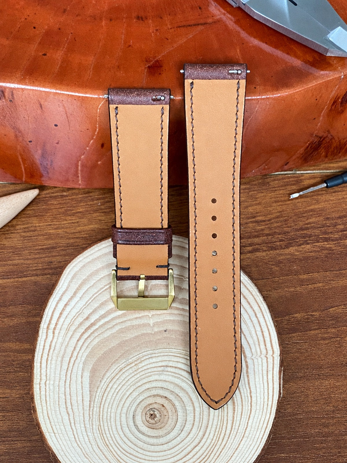 brown pueblo leather watch strap – photo 2