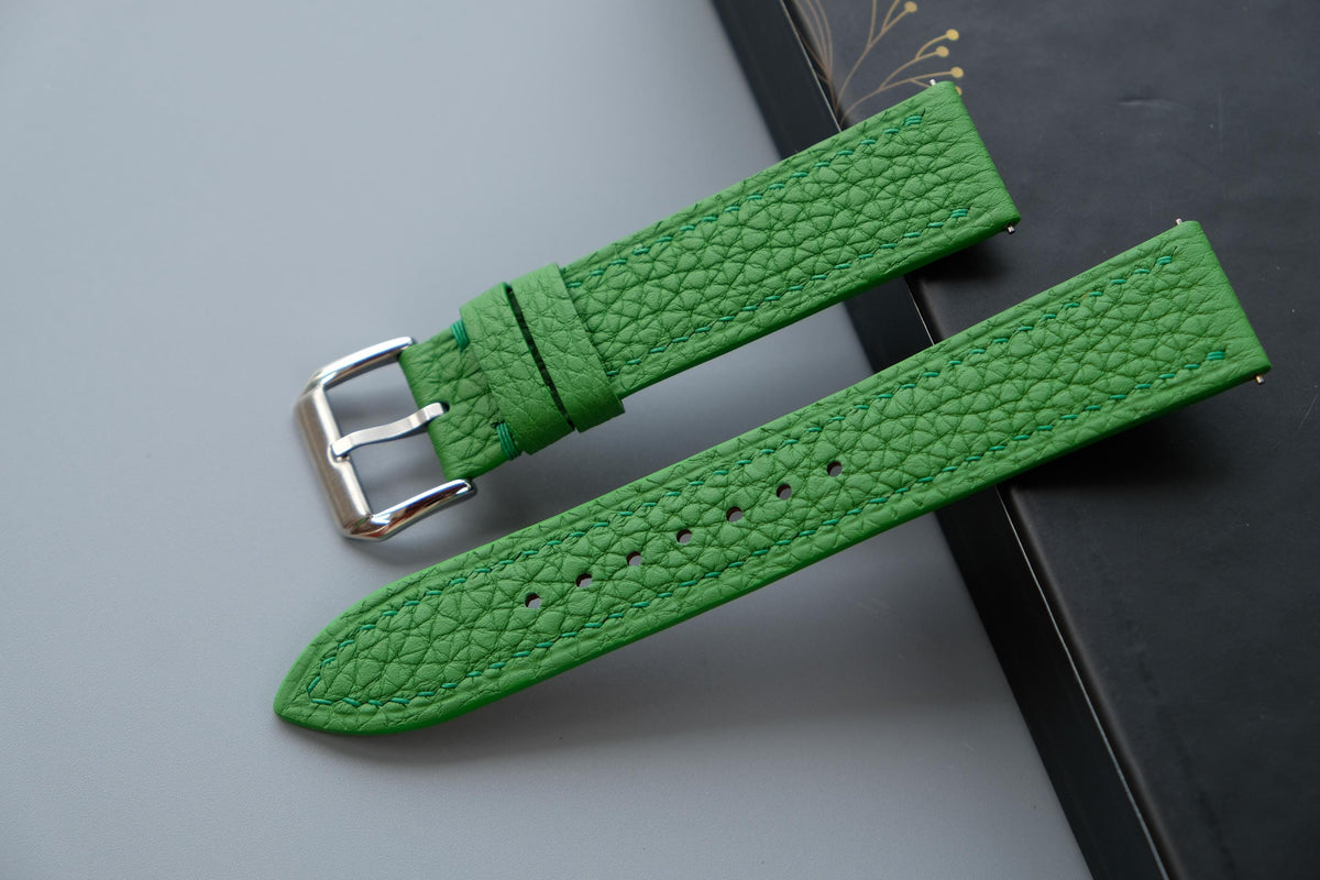 light green togo leather watch strap – photo 2
