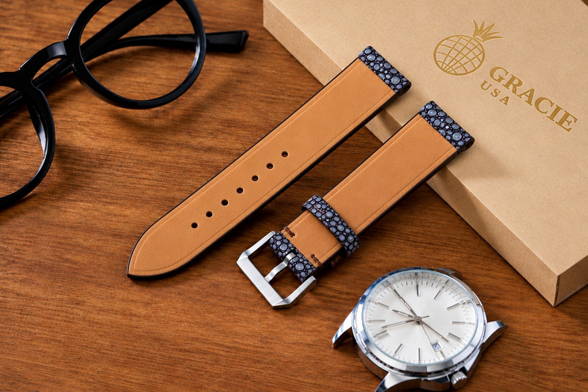 purple stingray leather watch strap – photo 2
