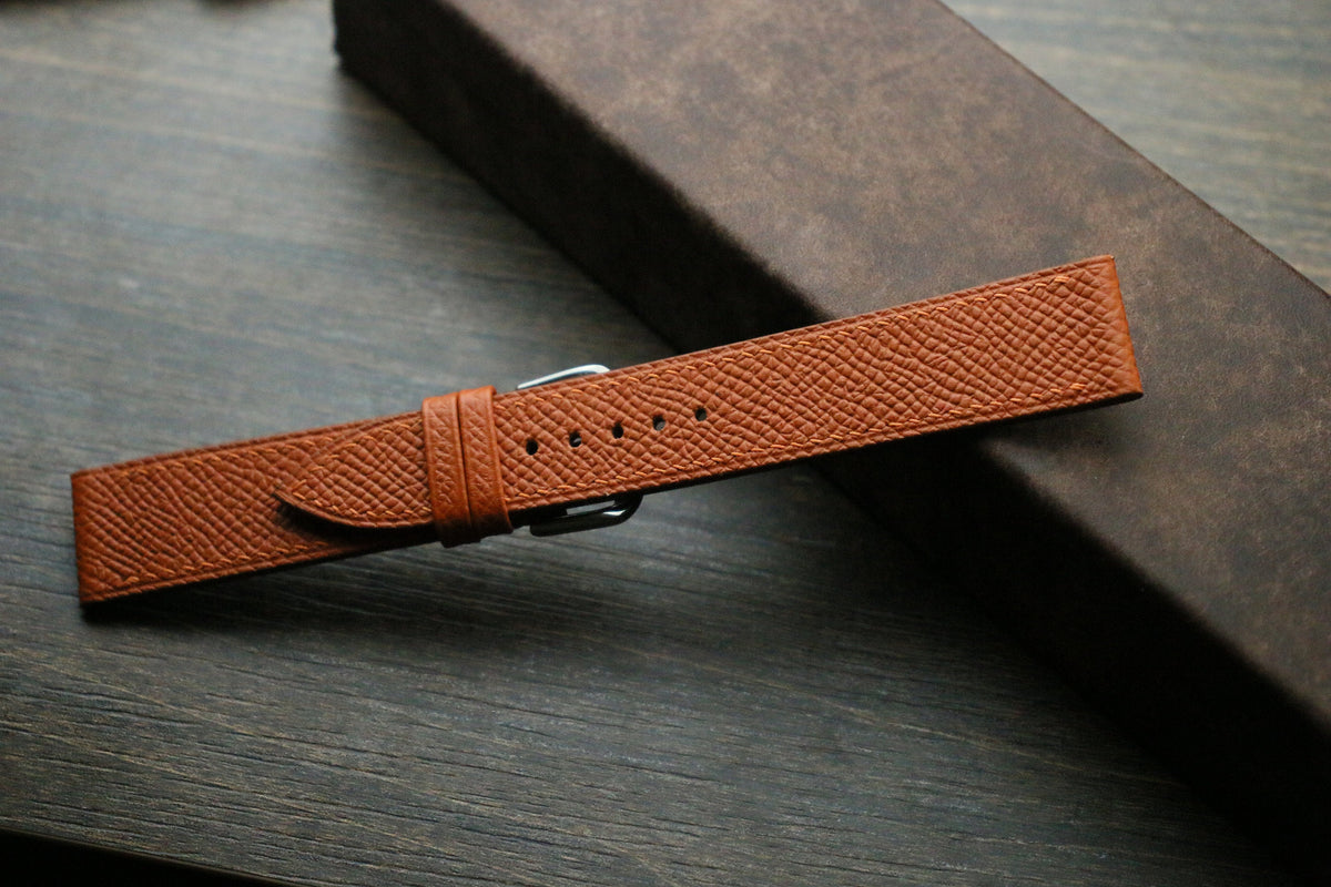orange epsom leather watch strap – photo 2