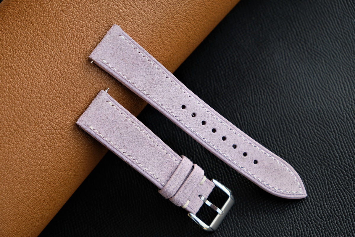 purple suede leather watch strap – photo 2