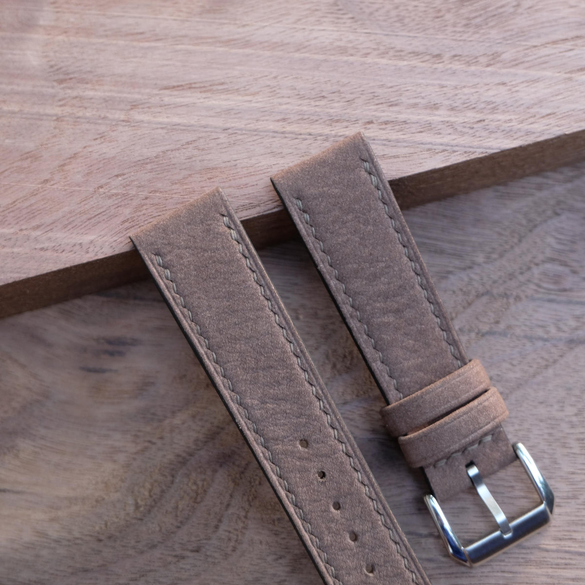 taupe nubuck leather watch strap – photo 2