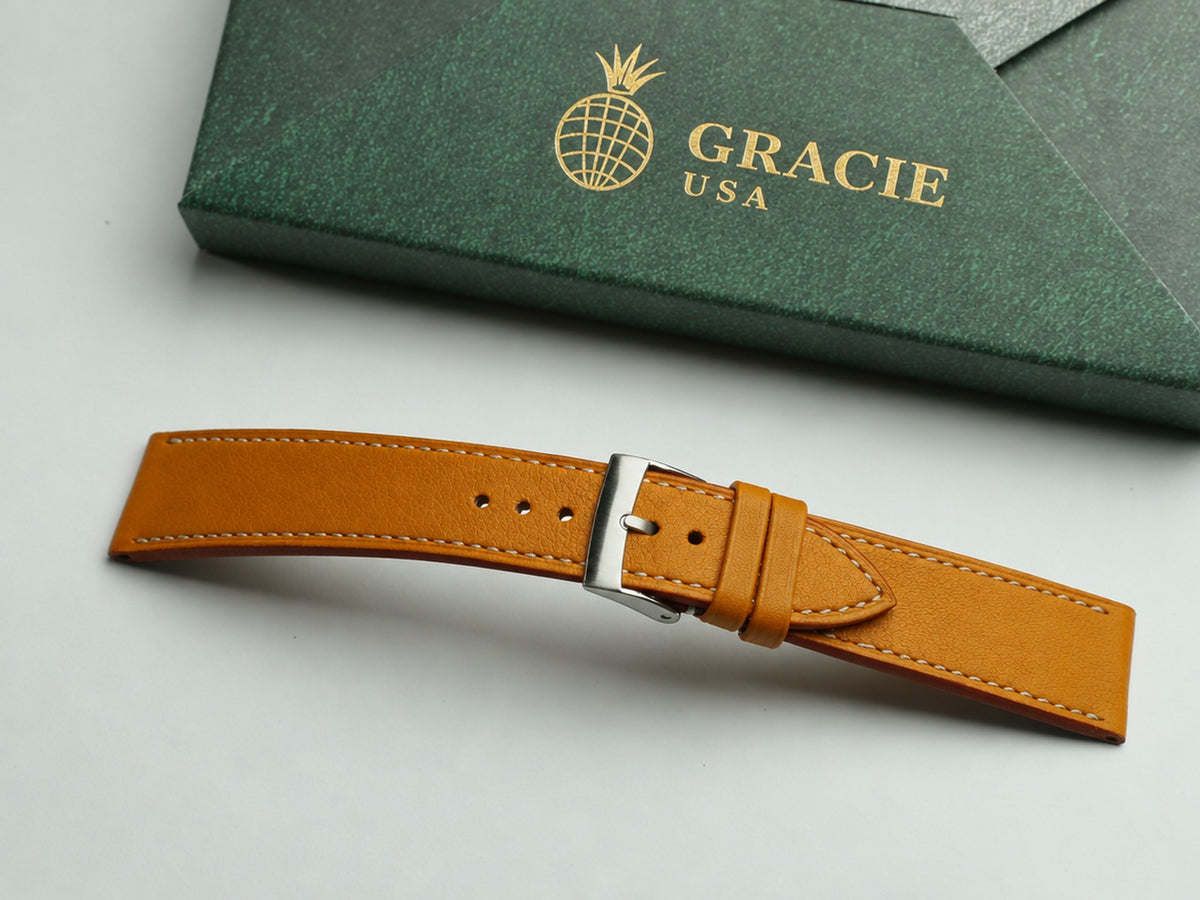 orange swift leather watch strap – photo 2