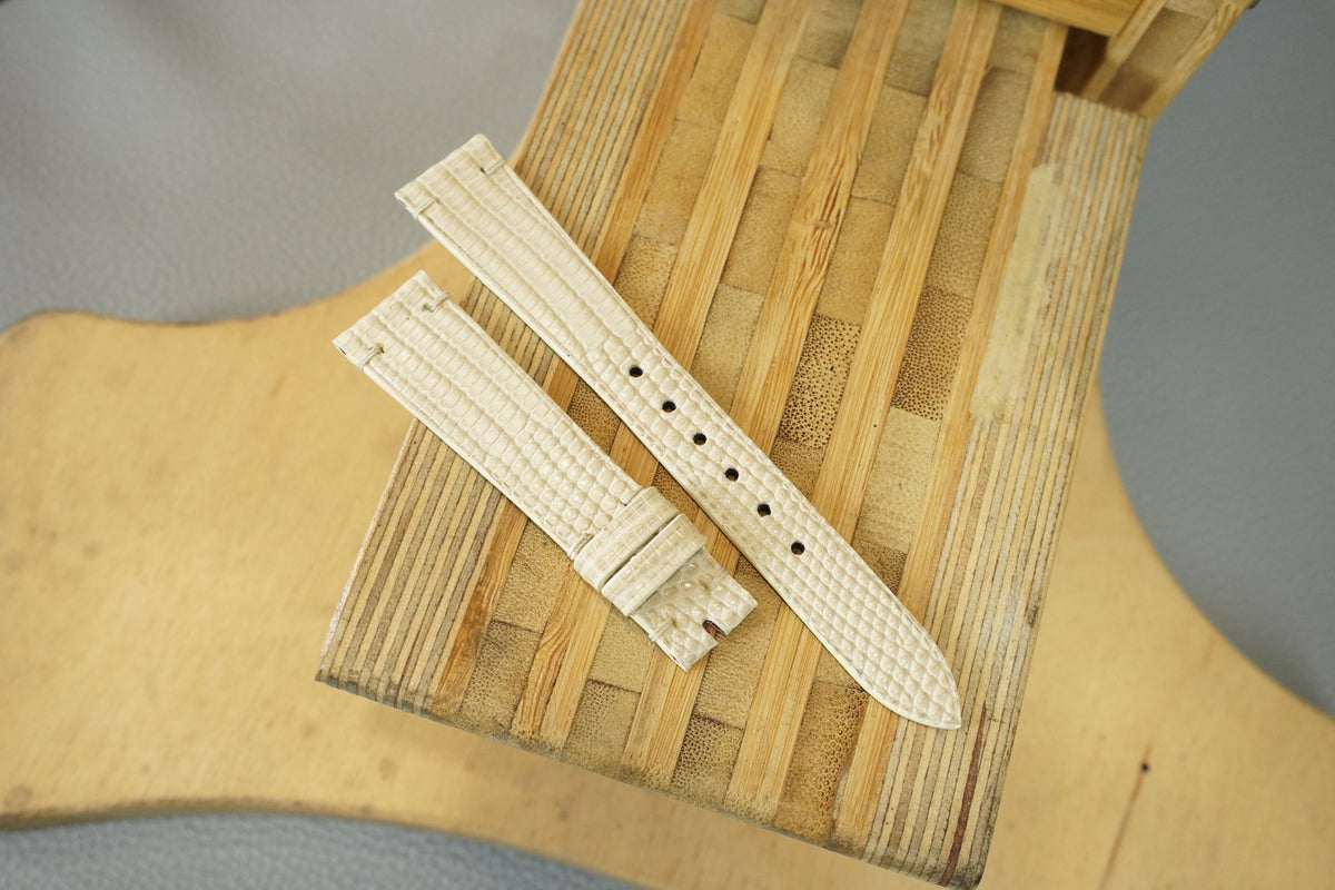 beige lizard leather watch strap – photo 2