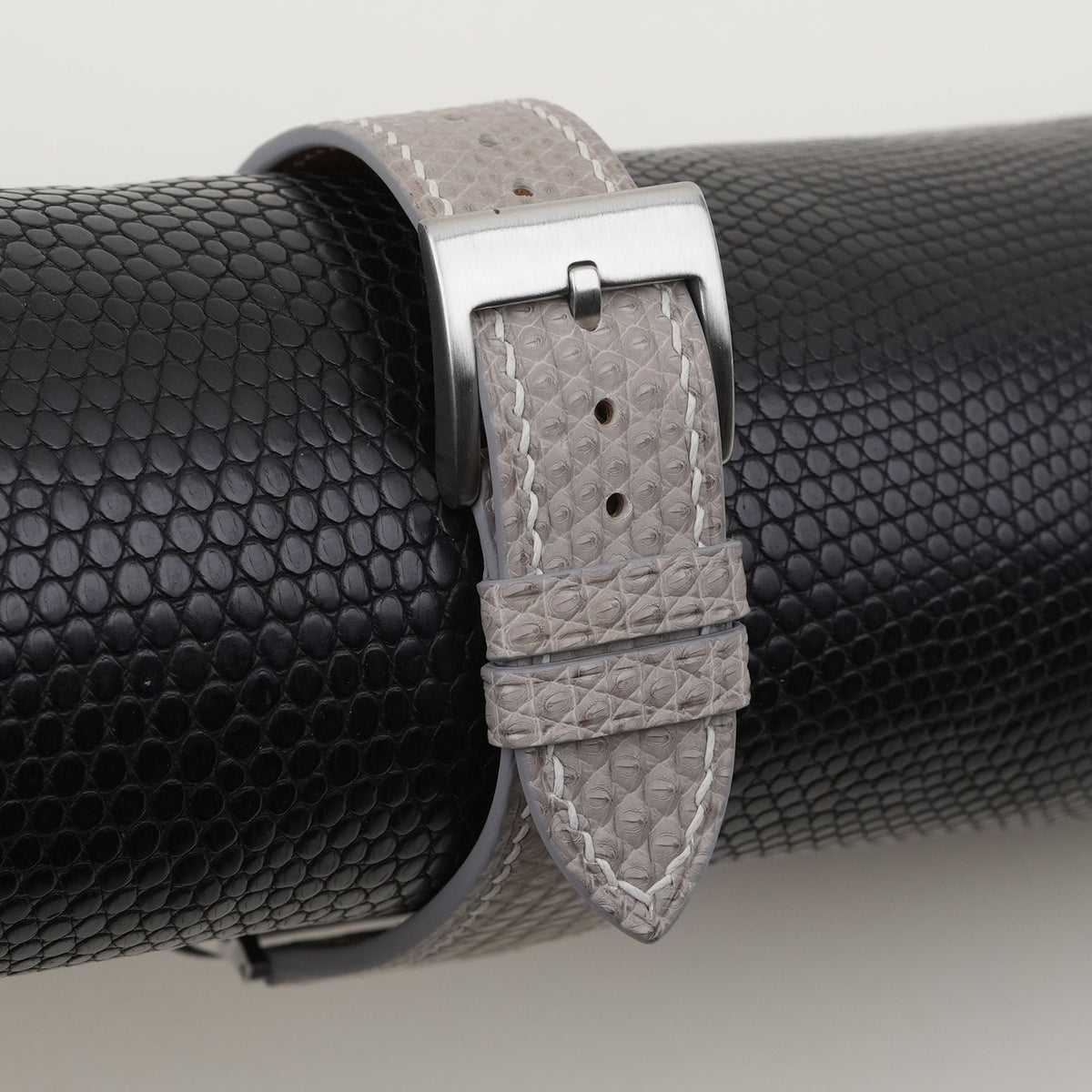 light grey lizard leather watch strap – photo 2
