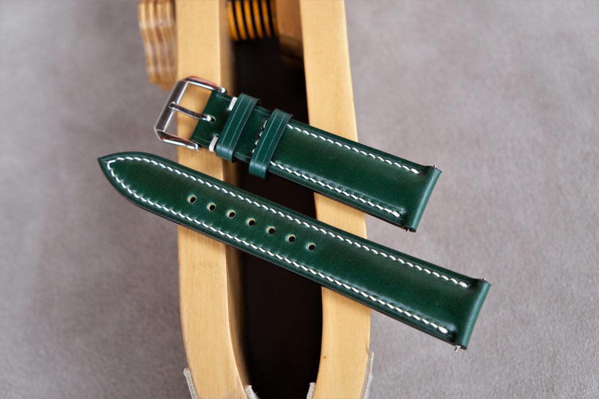 green shell cordovan leather watch strap – photo 2