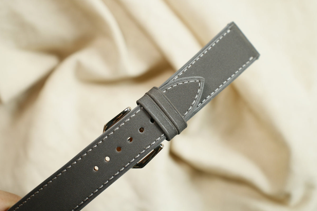 gray nubuck leather watch strap – photo 3